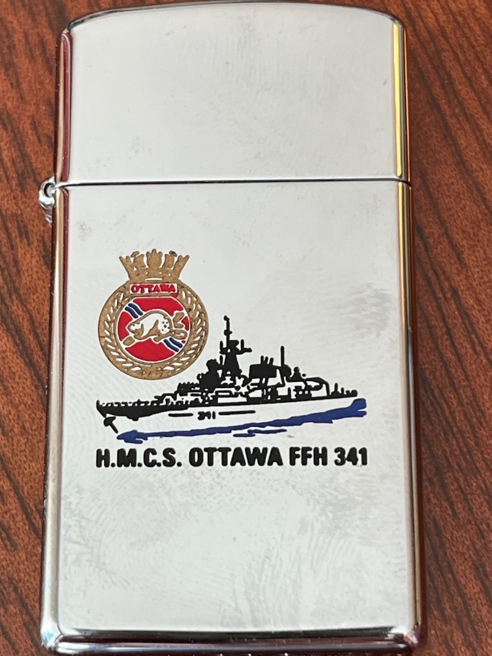 HMCS Ottawa FFH 341 Canadian Navy Chrome Lighter Military Collectible